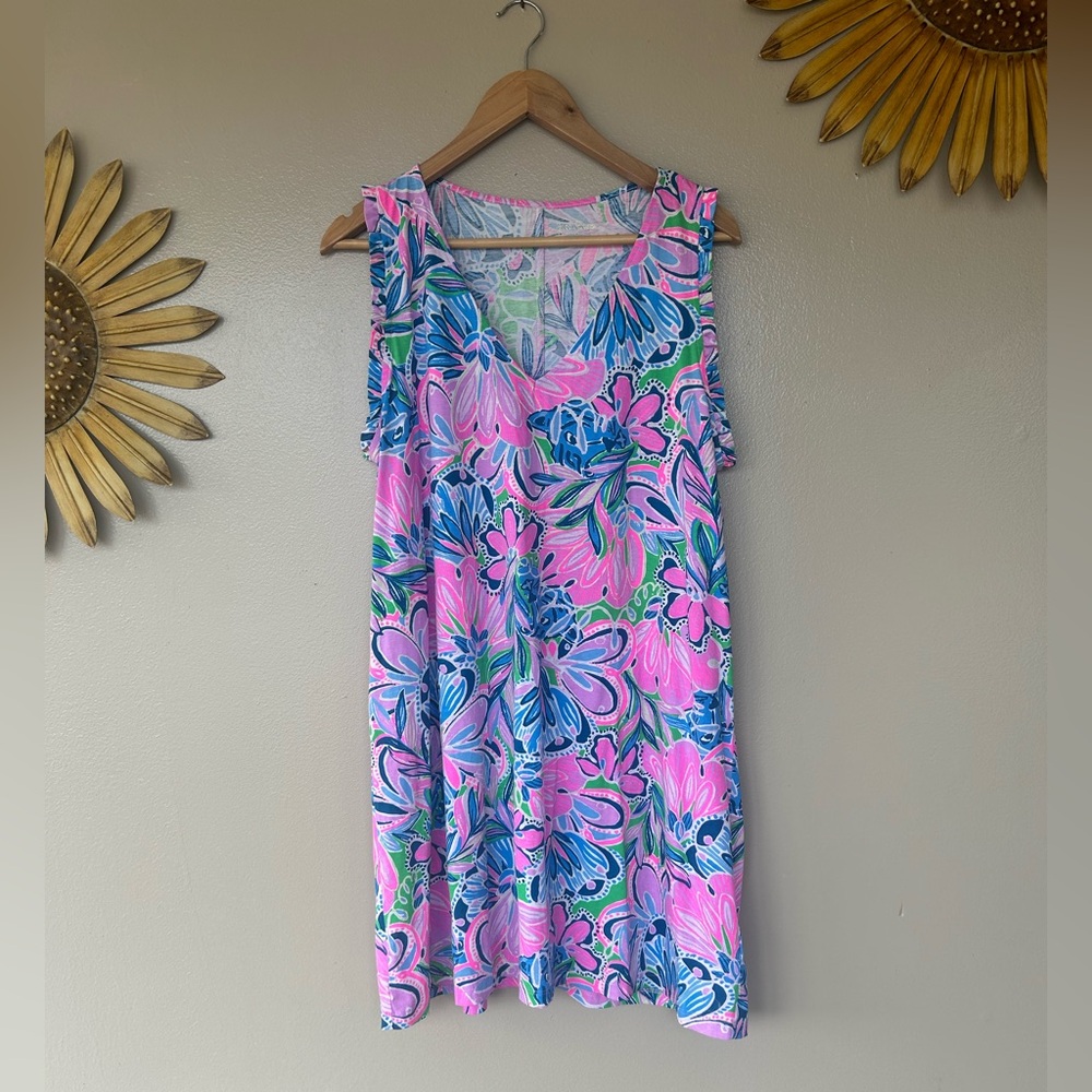 Lilly Pulitzer Aaron Swing Dress Tiger Sunrise X-Large Style #006001